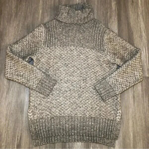 Banana Republic‎ Soft Merino Wool Blend Heavy Knit Turtleneck Chunky Sweater M